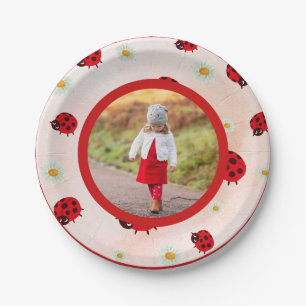 Lady bug photo paper plate