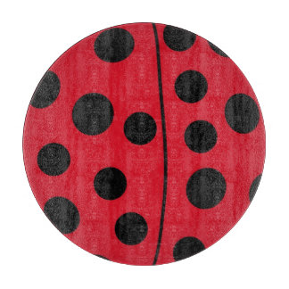 Lady Bug Red and Black Design Cutting Board