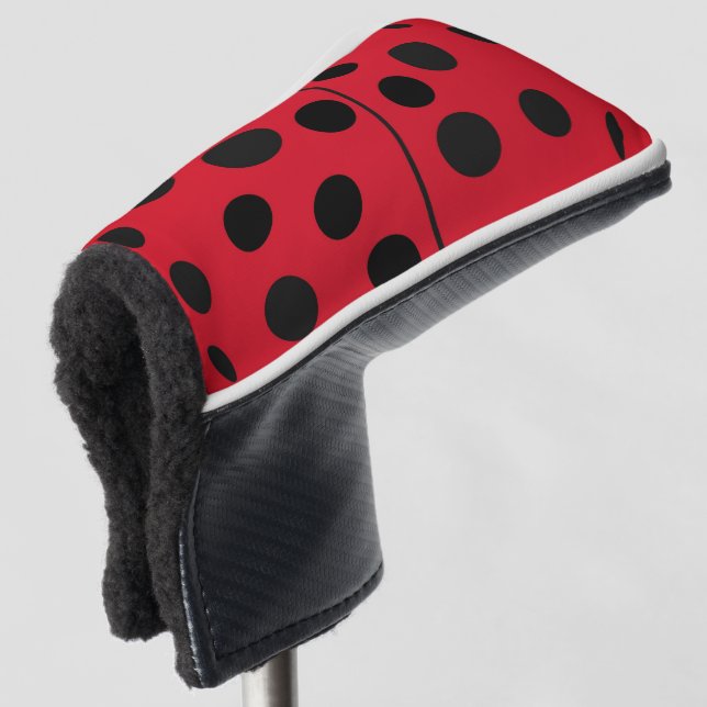 Lady Bug Red and Black Design Golf Head Cover (3/4 Front)