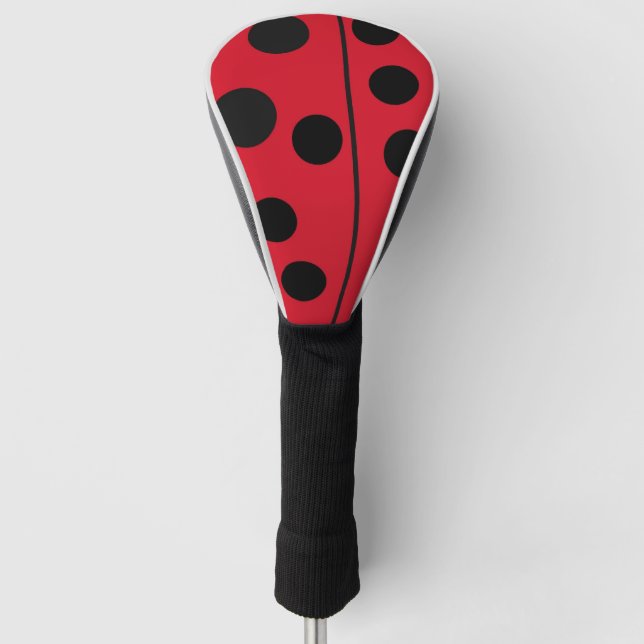 Lady Bug Red and Black Design Golf Head Cover (Front)