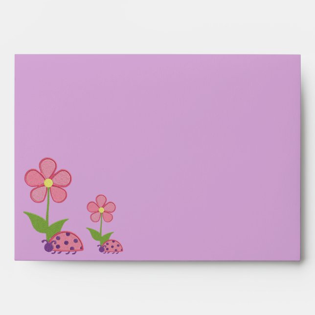 Lady Bugs & Cupcakes Pink Envelopes (Front)