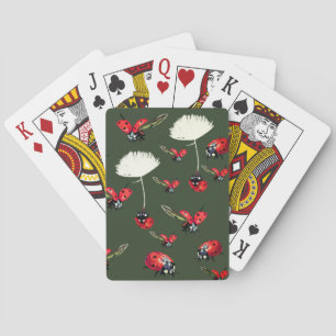 Lady bugs Green Playing Cards