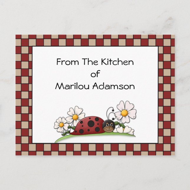 Lady Bugs Recipe Cards (Front)
