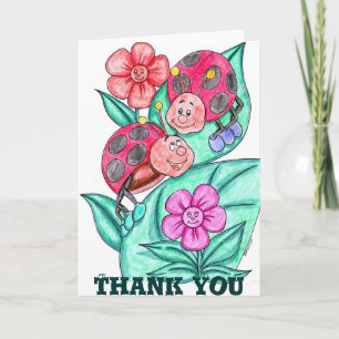 Lady Bugs Thank You Card