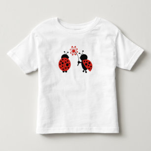 Lady Bugs With Flower Toddler T Shirt