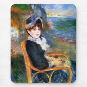 Lady by the Seashore (by Pierre-Auguste Renoir) Mouse Pad
