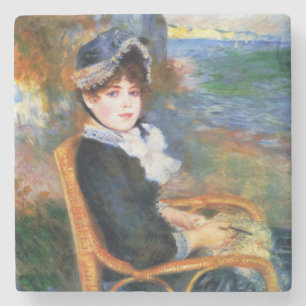 Lady by the Seashore (by Pierre-Auguste Renoir) Stone Coaster