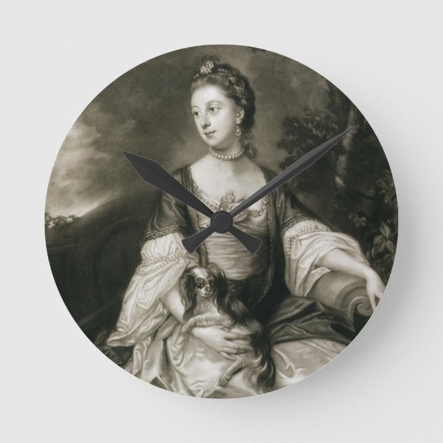 Lady Caroline Russell, engraved by James McArdell Round Clock (Front)