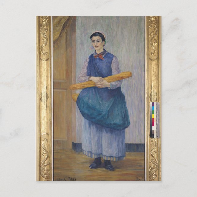 Lady Carrying Bread, 1889 Postcard (Front)