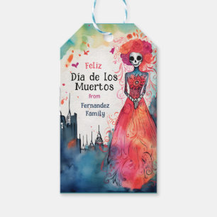 Lady Catrina's Watercolor Blooming Tribute Gift Tags