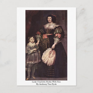 Lady Charlotte Butke With Son By Anthony Van Dyck Postcard