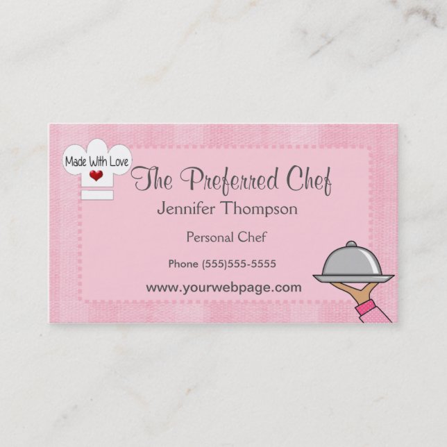 Lady Chef Hat Business Cards (Front)