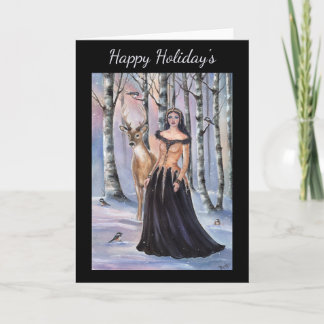 Lady Chickadee fantasy art by Renee Lavoie Card