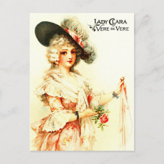 Lady Clara Vere De Vere with a feather hat Postcard
