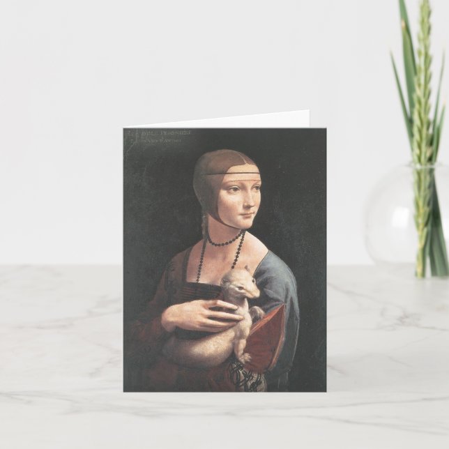Lady con ermellind Da Vinci Fine Art Card (Front)