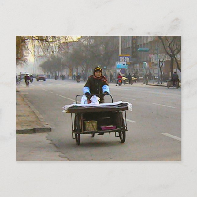 Lady delivering goods postcard (Front)