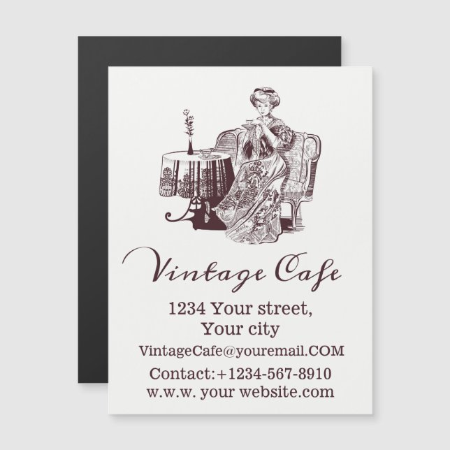 Lady drinks tea  (Front/Back)