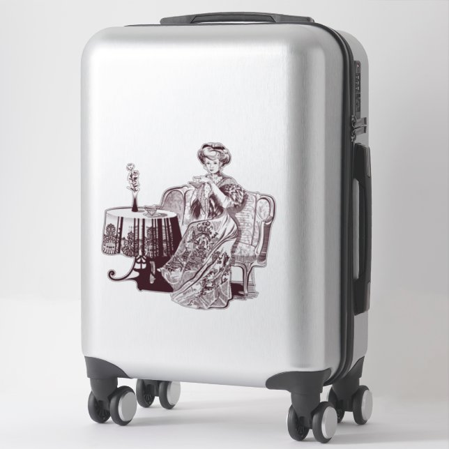 Lady drinks tea (Suitcase)