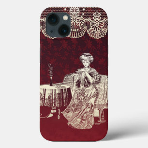 Lady drinks tea  iPhone 13 case