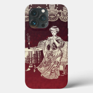 lady drinks tea iPhone 13 pro case