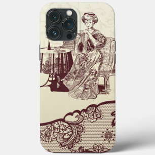 Lady drinks tea iPhone 13 pro max case