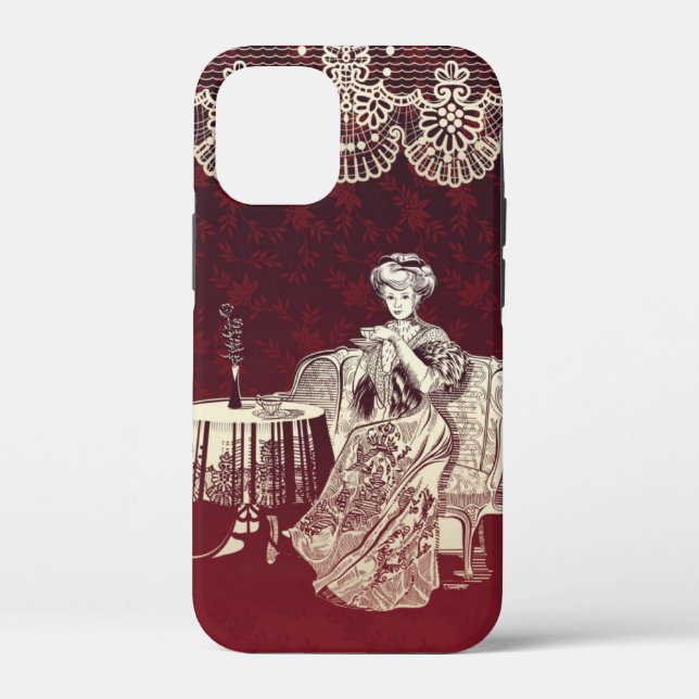 lady drinks tea Case-Mate iPhone case (Back)