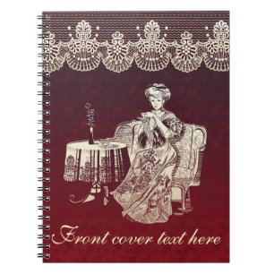 lady drinks tea notebook