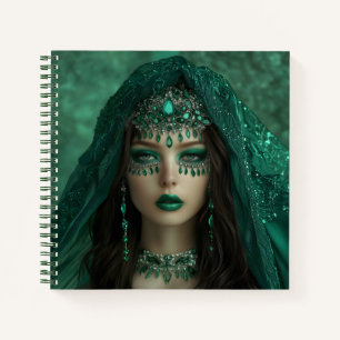 Lady Emerald 8.5 x 8.5 Spiral Notebook