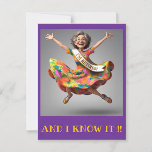 " LADY FINALLY RETIRED " POSTCARD