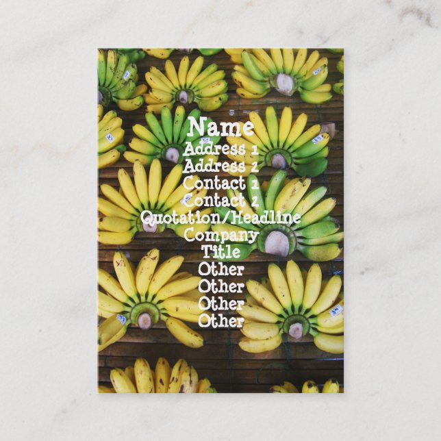 Lady Finger Bananas ~ Egg Banana (กล้วยไข่) Business Card (Front)