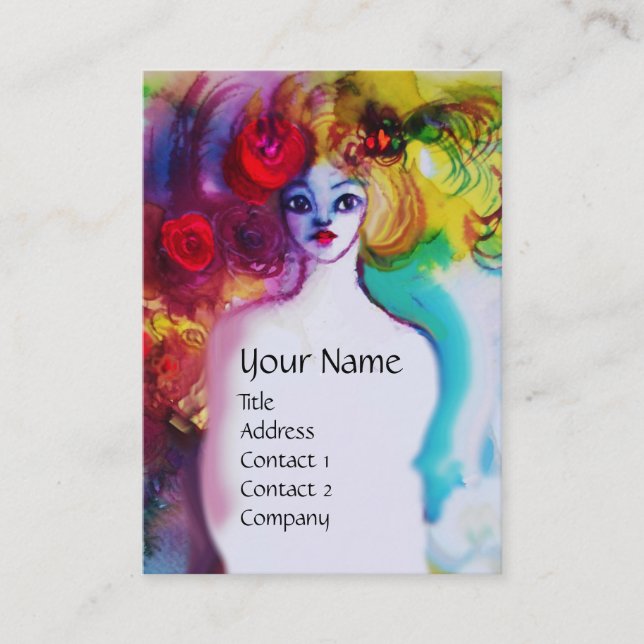 LADY FLORA MONOGRAM Beauty Salon Makeup Artist Business Card (Front)