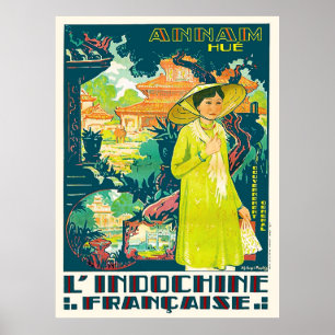 Lady from Annam Hue, Vietnam city, Asia Poster