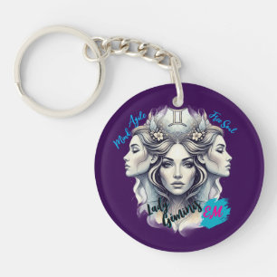 Lady Géminis Llavero - A detail with duality Key Ring