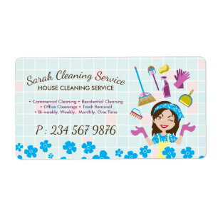 Lady Girl Cartoon Maid House Cleaning Service