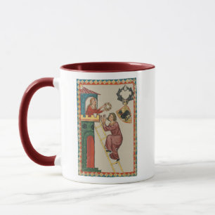 Lady Giving Gift to Suitor, 14th Century Mug