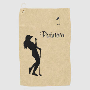 Lady Golf Sports Design Leather Look Towel
