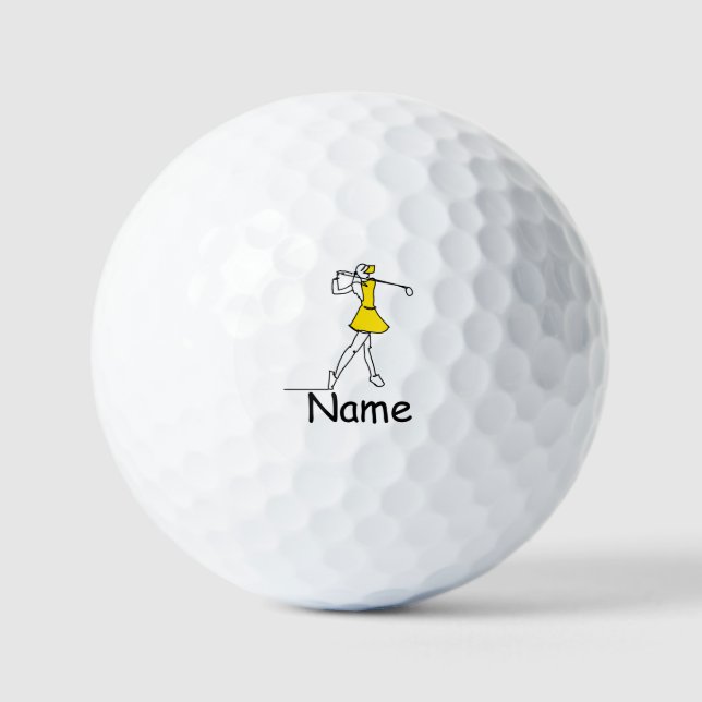 Lady Golfer on golf ball (Front)