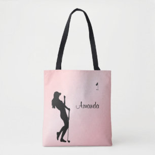 Lady Golfer Pink Personal Tote Bag