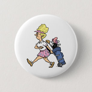 Lady Golfer Tshirts and Gifts 6 Cm Round Badge