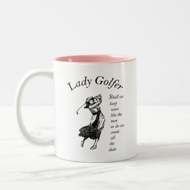 Lady Golfer Two-Tone Coffee Mug (Left)