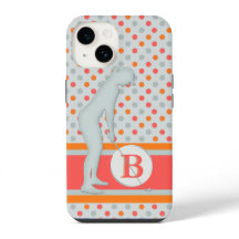 Lady Golfer Unique Polka dots Monogram