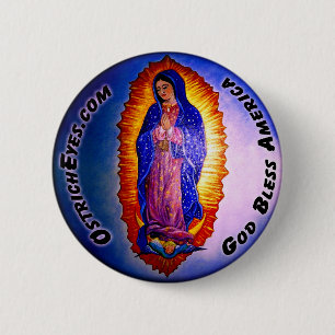 Lady Guadalupe Blessing 6 Cm Round Badge