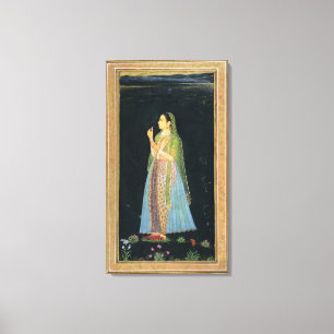 Lady holding a blossom, from the Small Clive Album Canvas Print