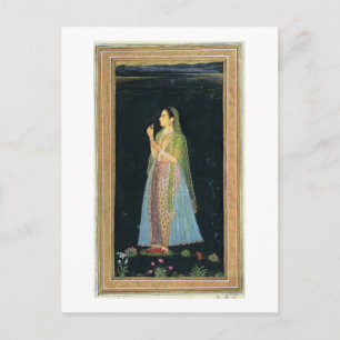 Lady holding a blossom, from the Small Clive Album Postcard