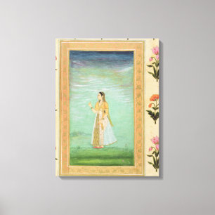 Lady holding a flower, from the Small Clive Album Canvas Print