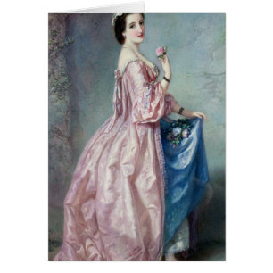 Lady holding Flowers in her Petticoat