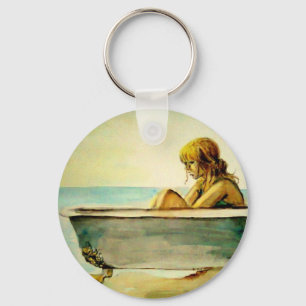 Lady in a Bathtub Keychain