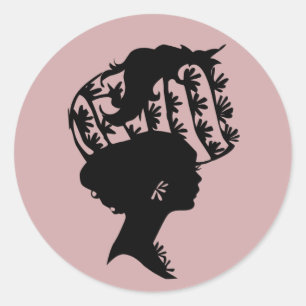 Lady in a Bonnet 9 Blush Pink AH2010 Classic Round Sticker