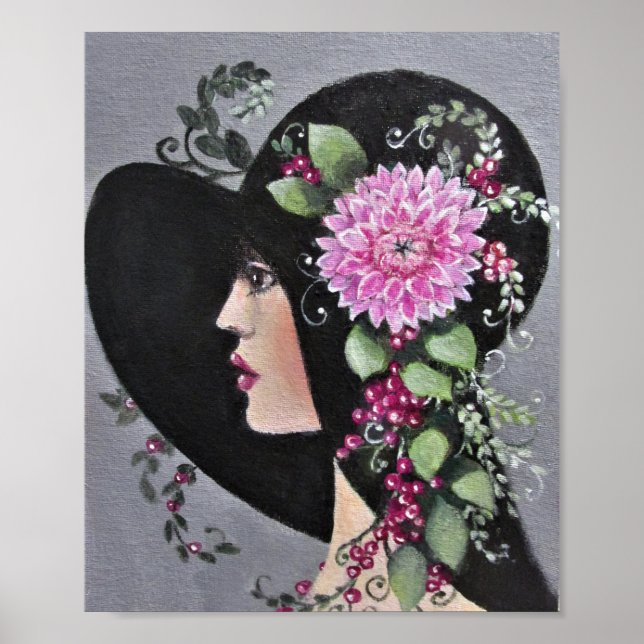 Lady In A Decorative Hat Poster (Front)