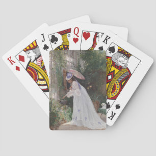 Lady in a Garden Caring For Her Flowers With Love Playing Cards